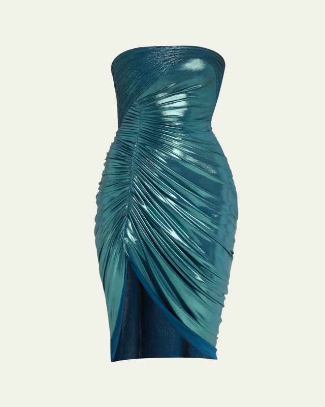 The Reflection Jersey Draped Strapless Dress